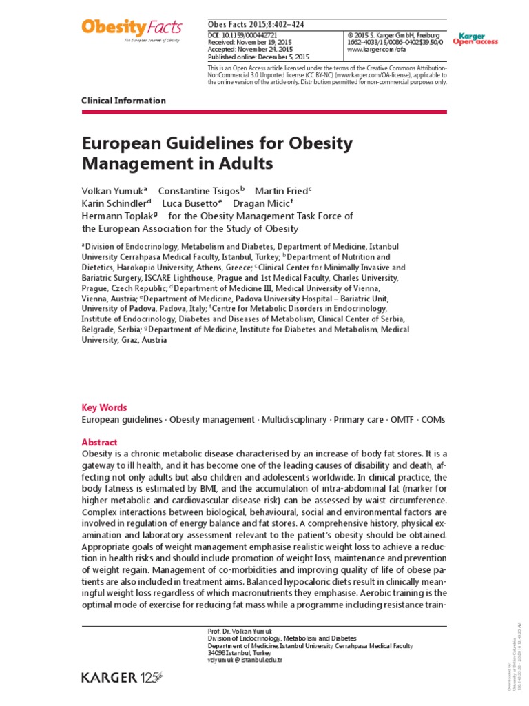 Guidelines For Obesity Manangment | Download Free PDF | Obesity | Dieting