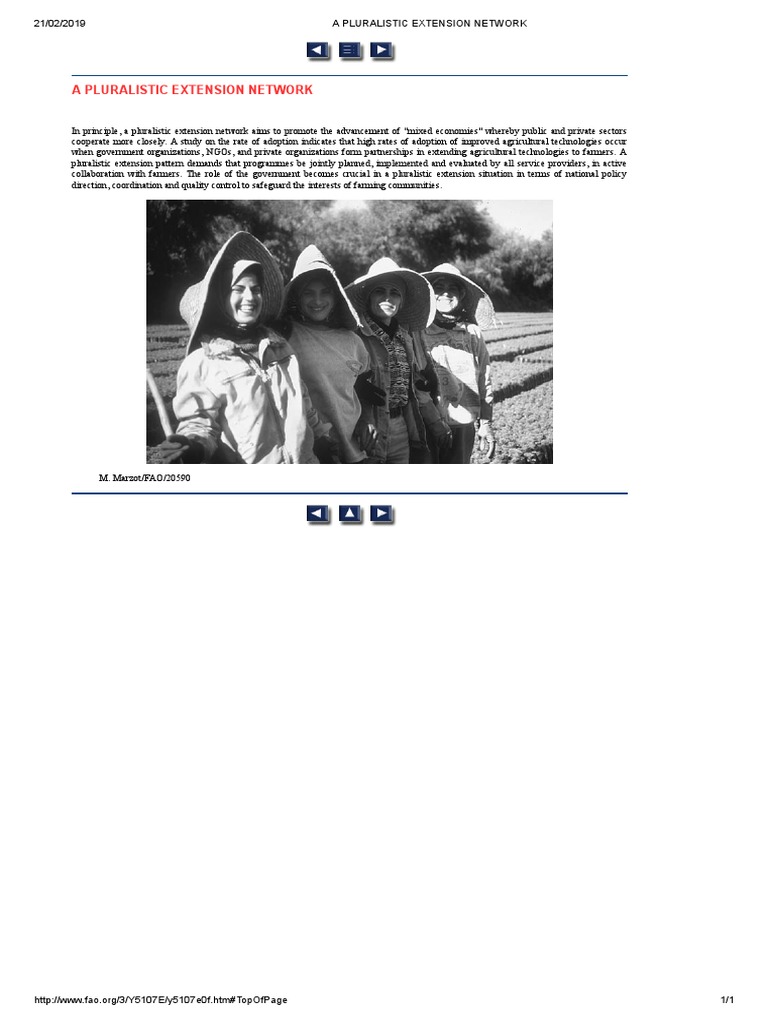 Pluralistic Extension Network in Agriculture | PDF