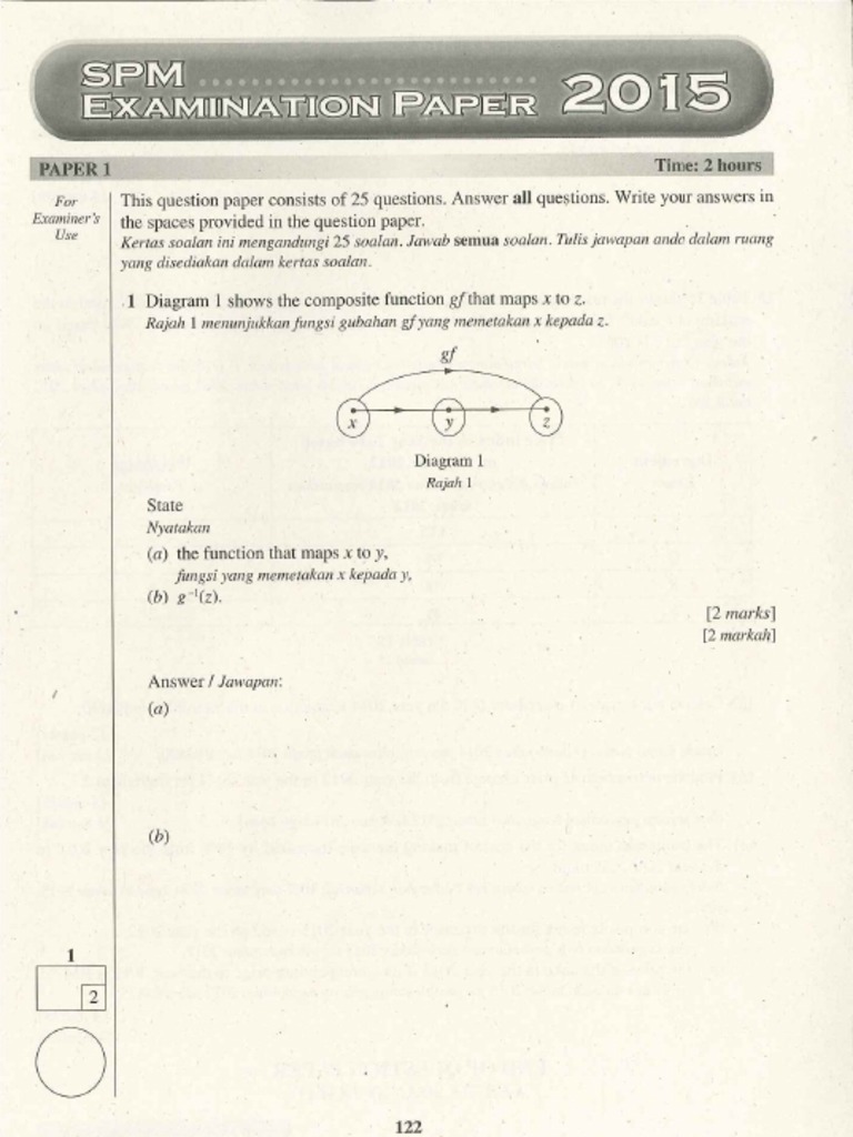 SPM Examination Paper 2015 | PDF