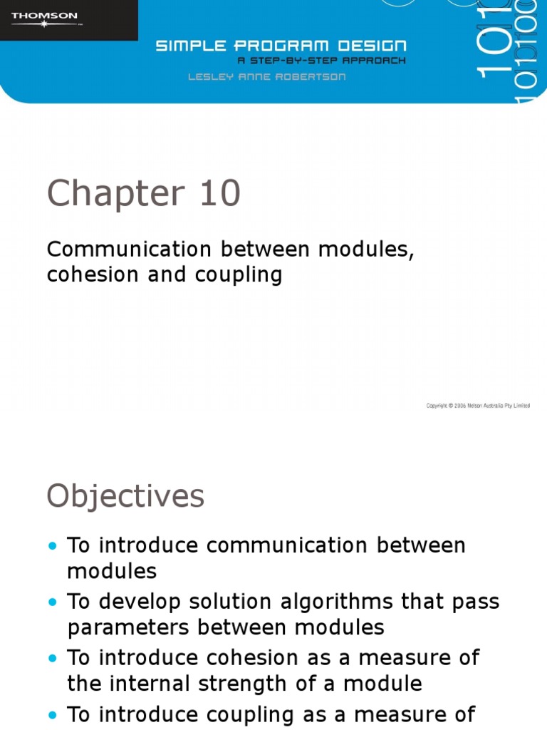 Module Communication, Cohesion & Coupling | PDF | Variable (Computer ...
