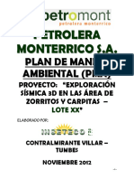 PMA Proyecto ExploraciÃ N SÃ Smica 3D Lote XX PDF