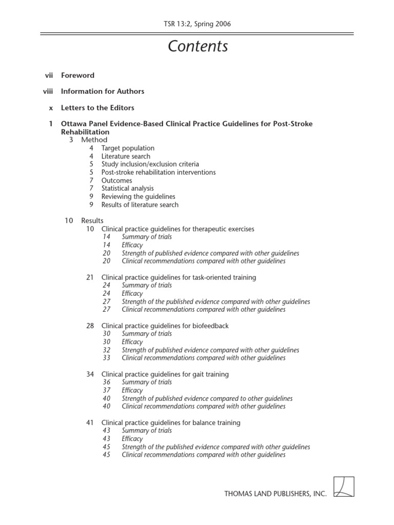 Stroke Practice Guideline | PDF | Physical Therapy | Randomized ...