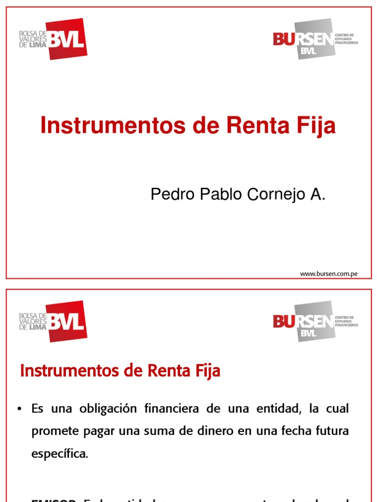 01.01 Instrumentos de Renta Fija | PDF | Bonos corporativos | Renta Fija
