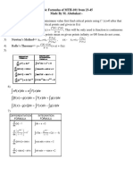 Basic Formulas of MTH