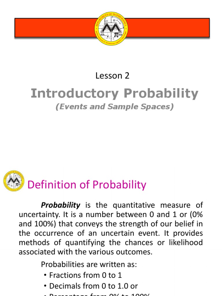 Intro to Probability: Events & Samples | PDF | Probability ...