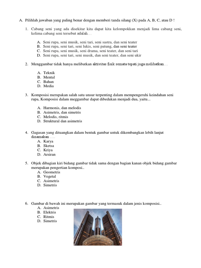 Form Soal Seni Budya Kelas Vii Smp Pdf