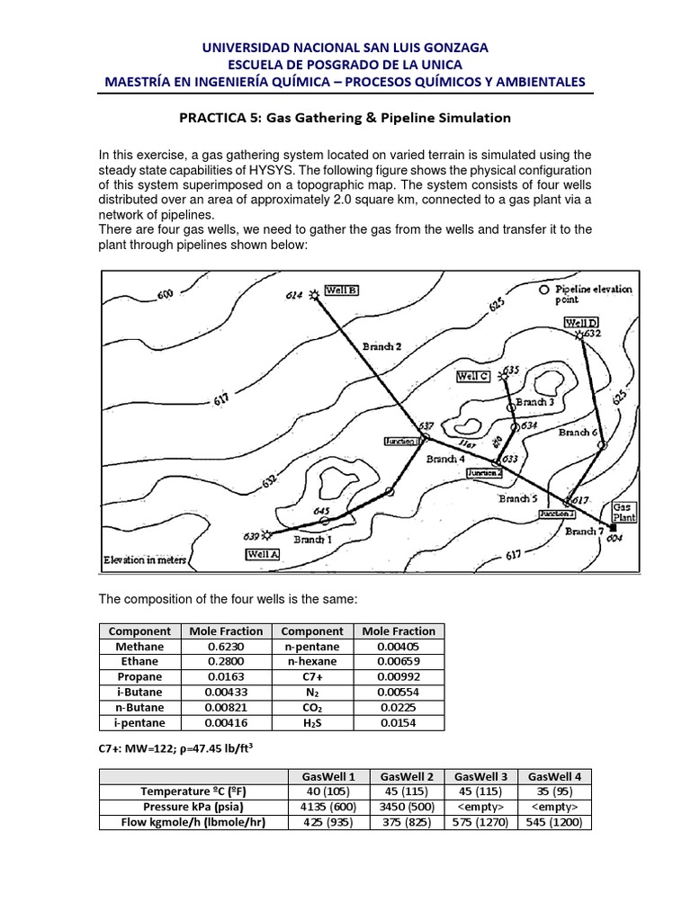 PRACTICA 5: Gas Gathering & Pipeline Simulation | PDF | Chemical ...