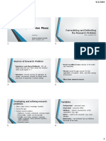 Conceptualization Phase: Formulating and Delimiting The Research Problem