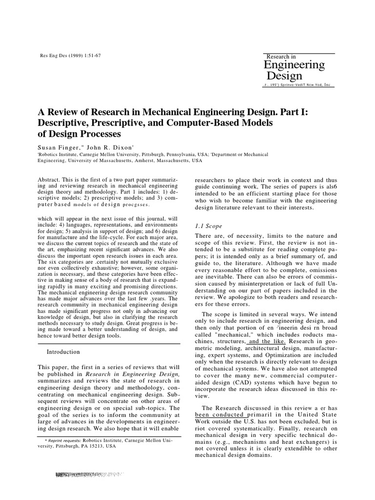 001 - Research in Mechanical Engineering Design | PDF | Scientific ...
