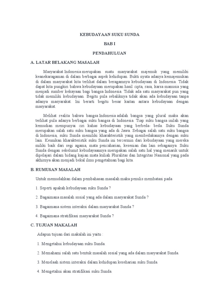 Makalah Kebudayaan Suku Sunda