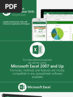 Intro To MS Excel, Functions, Formula, Manipulating Data