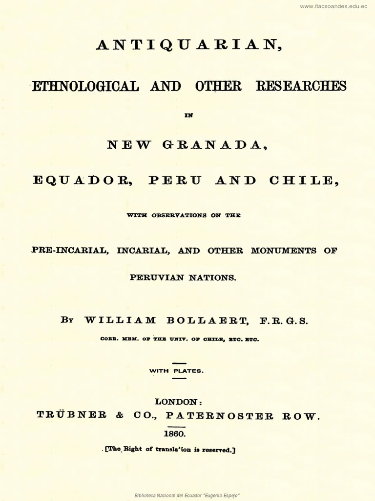 Bollaert, William. 1860. Antiquarian, Ethnological and Other