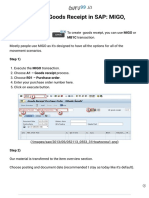 Create Goods Receipt in SAP - MIGO, MB1C, MB03