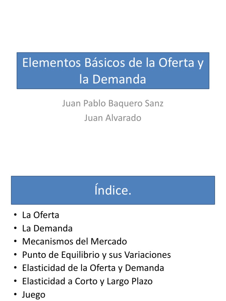 Los Elementos Basicos de La Oferta y La Demanda PDF | PDF | Elasticidad ...