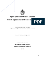 Alfonso D (2012) Deporte y Educación Física en Colombia Inicio de La Popularización Del Deporte PDF