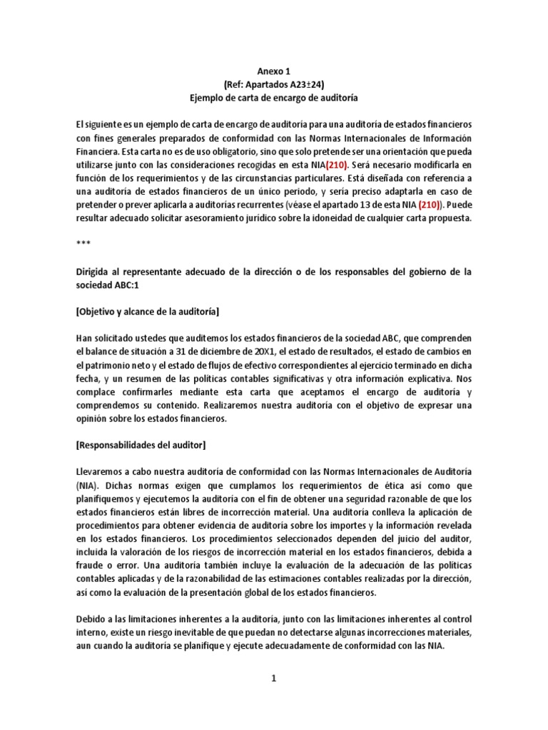 Modelo carta encargo auditoría.docx Auditoría Contralor