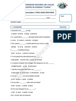 Universidad Nacional Del Callao Centro de Idiomas "Ciunac": Intermediate - 2 FINAL EXAM OPEN MIND