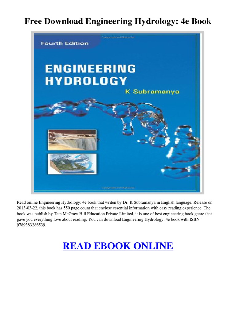 ENGINEERING HYDROLOGY K SUBRAMANYA 3RD EDITION PDF visual data 6