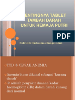 Pemberian Tablet Tambah Darah Pada Remaja Putri