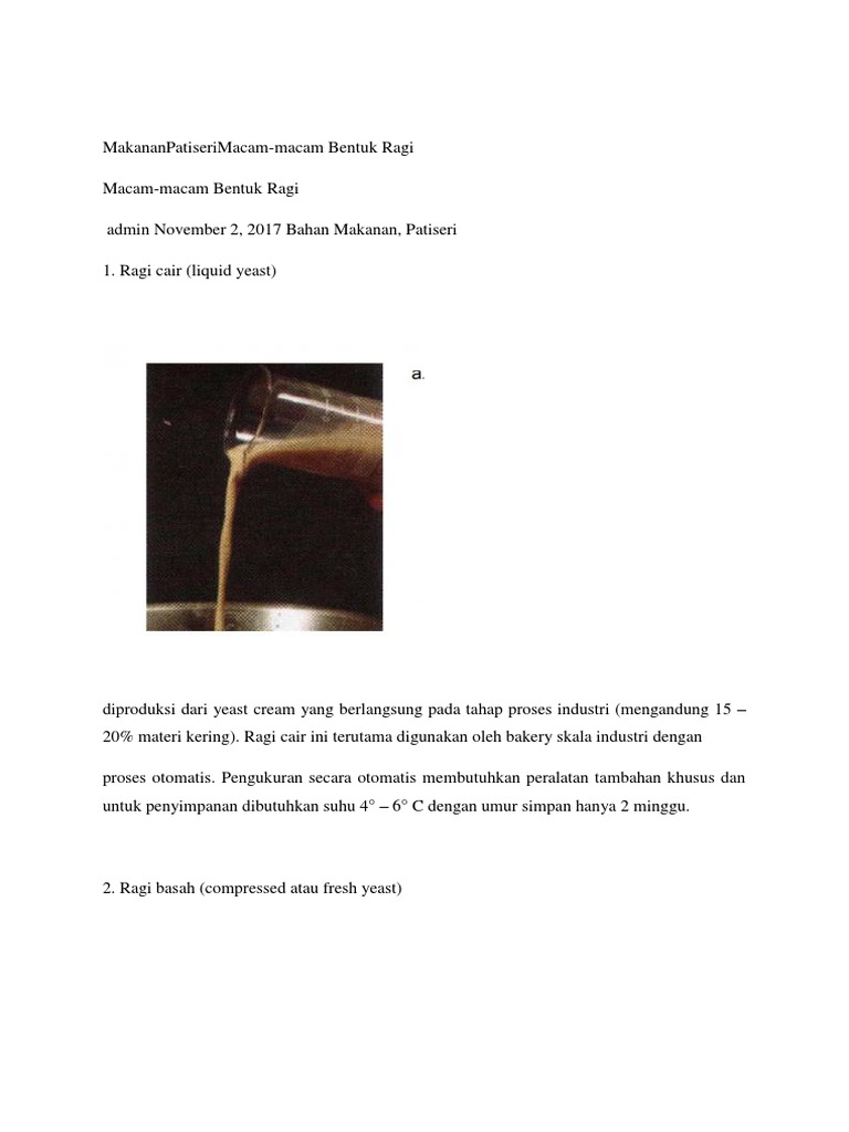 Macam-Macam Ragi dan Fungsinya | PDF