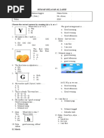 Soal Bahasa Inggris Kelas 1