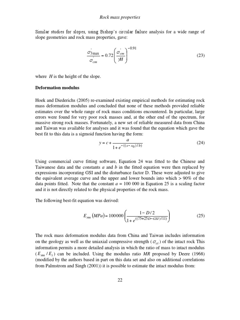 Rock Mass Properties Mr Pdf Teaching Mathematics Nature