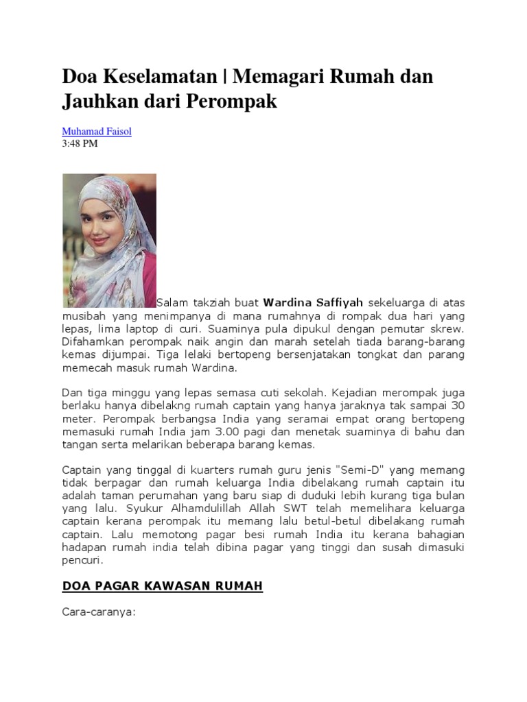 Doa Keselamatan Pdf