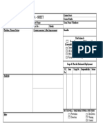 Kaizen process continuous improvement sheet