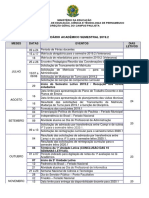 Calendário Acadêmico 2019.2