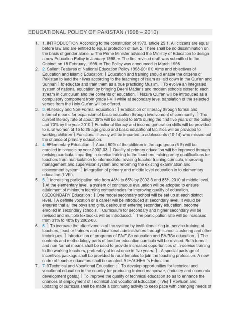 educational-policy-of-pakistan-pdf-primary-education-secondary