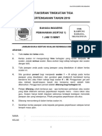 Pentaksiran Tingkatan Tiga Pertengahan Tahun 2019: Bahasa Inggeris Pemahaman (Kertas 1) 1 Jam 15 Minit