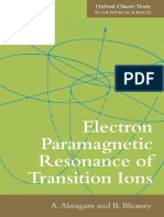 Electron Paramagnetic Resonance of Transition Ions - A. Abragam, B. Bleaney (2012, Oxford University Press) PDF