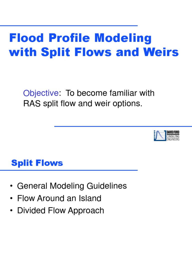 Flood Modeling with Weirs & Splits | PDF | Spillway | Chemical Engineering