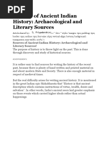 Sources of Ancient Indian History