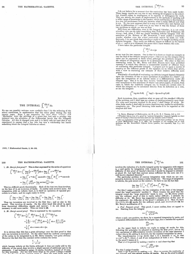 Integrale Sinx PDF | PDF
