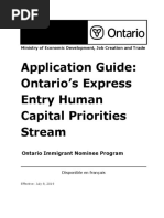 Application Guide: Ontario's Express Entry Human Capital Priorities Stream