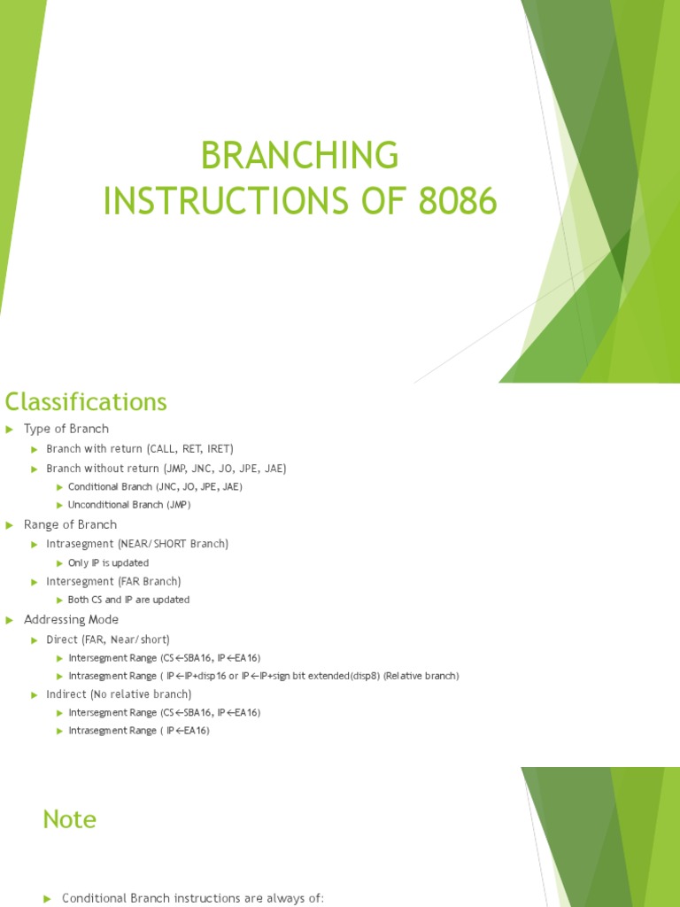 Branching Instructions in 8086 | PDF | String (Computer Science ...
