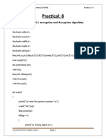 Practical: 8: Aim: - Implement RSA Encryption and Decryption Algorithm