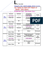 Class Time Tables For New DAY Batch of Bank / SSC Batch: Timings (Jun 03-08) 9am-7pm Class Room-No.1