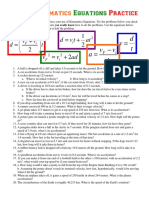 Extra Kinematics Equations Practice