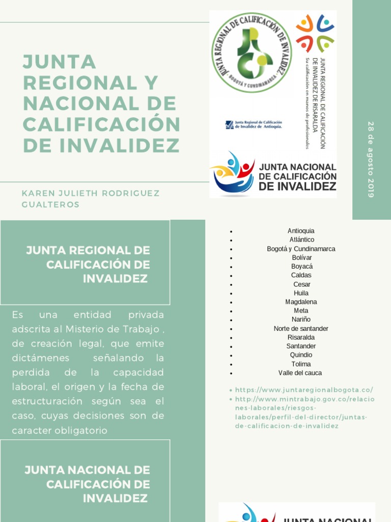 Junta Regional y Nacional de CALIFICACIÓN de Invalidez PDF