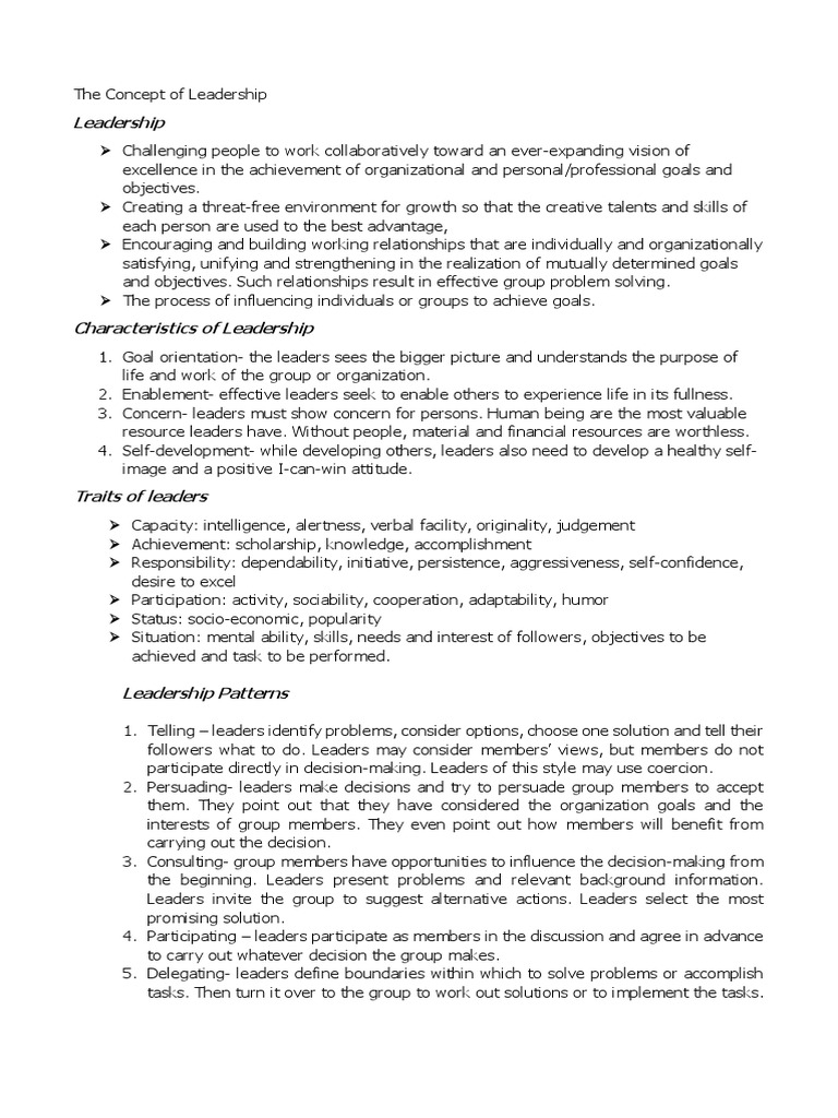 The Concept of Leadership | PDF | Leadership | Epistemology