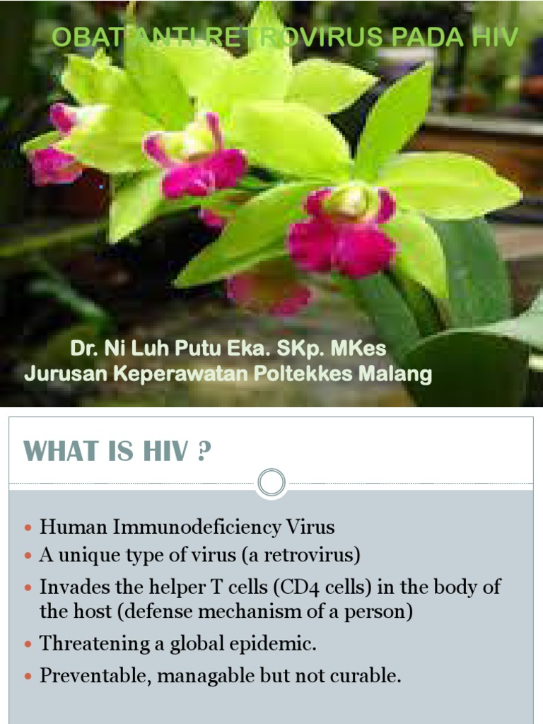 Obat Anti Retrovirus Pada Hiv: Dr. Ni Luh Putu Eka. Skp. Mkes Jurusan ...