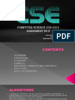 Computer Science (CS-101) : Assignment No 2