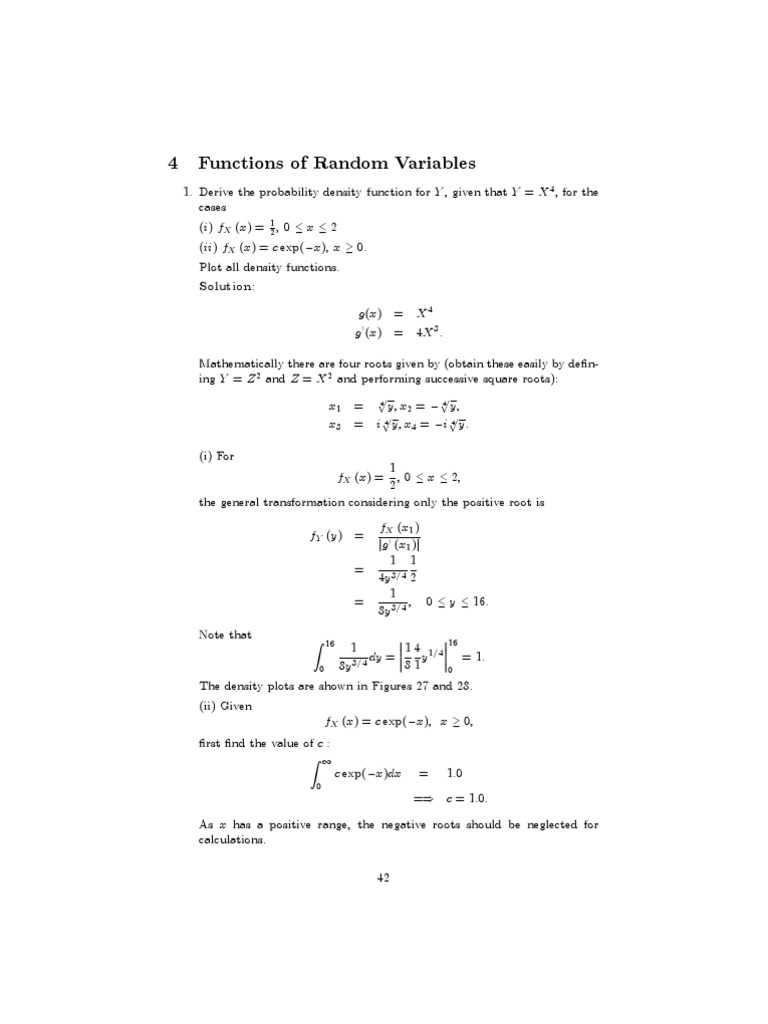 Probability Density Functions Derivation | PDF | Exponential Function ...