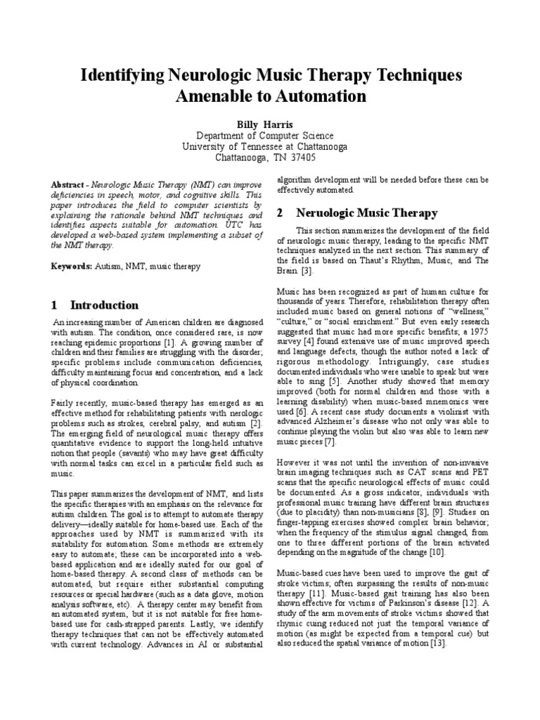 Automating Neurologic Music Therapy Techniques | PDF | World Wide Web ...