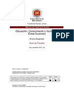 Educación, Conocimiento y Sociedad Émile Durkheim