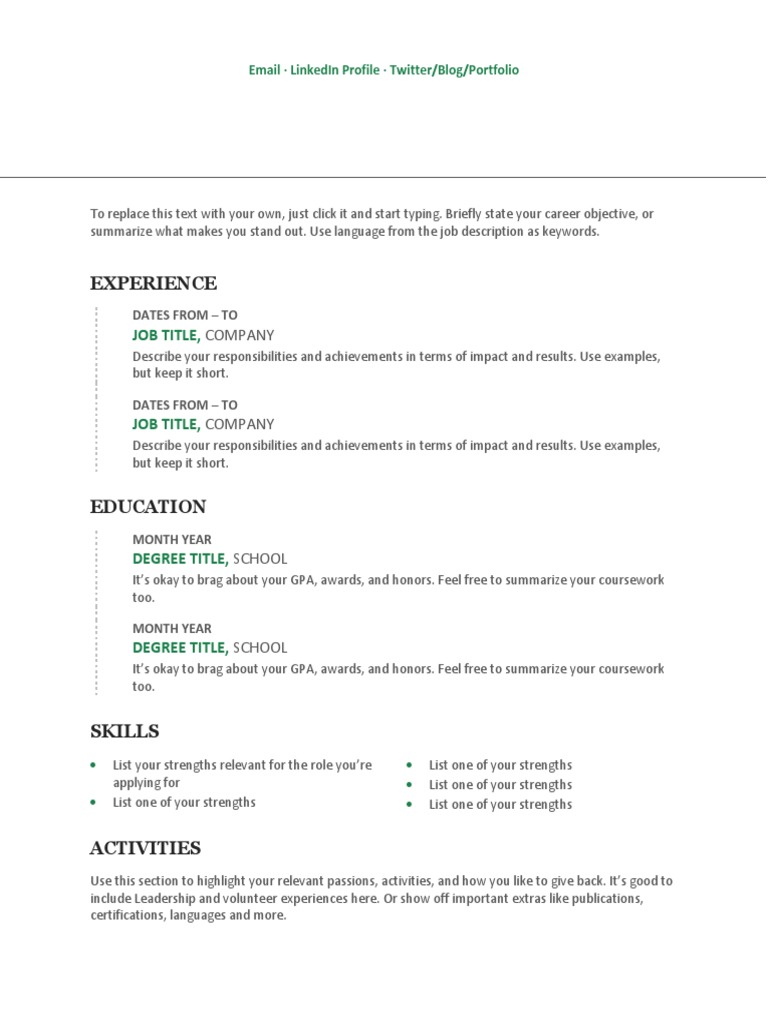 Professional Resume Template Guide | PDF