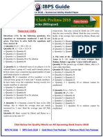 IBPS PO Pre 2018 - Numerical Ability Model Paper