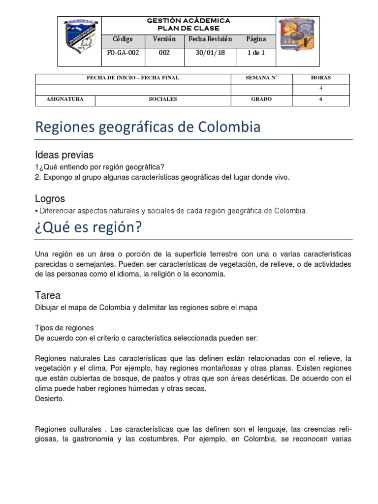Regiones de Colombia | PDF | Colombia | Clima